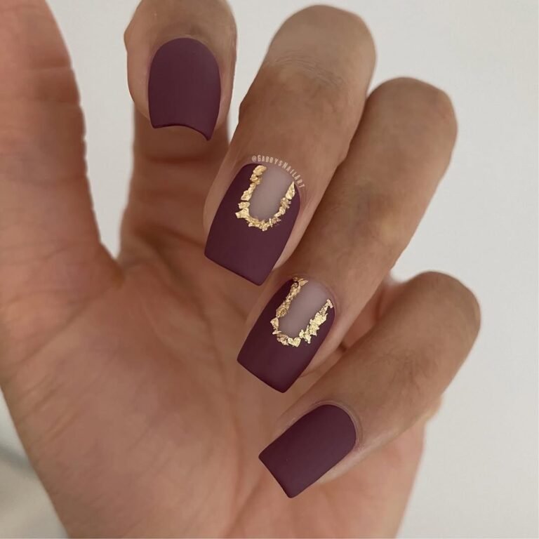 Matte Mulberry & Gold Shard